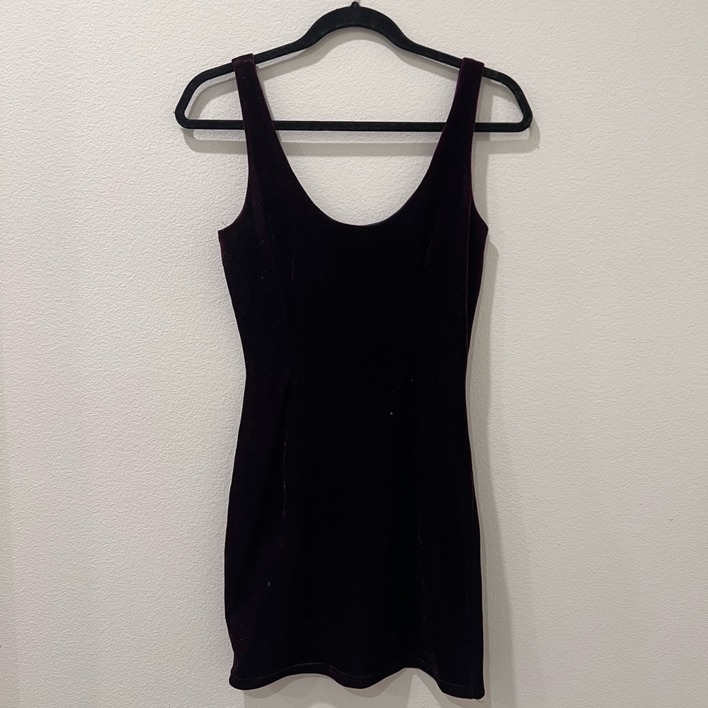 Purple Velour Tobi Backless Bodycon Dress